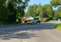 A38 crash leaves road partially blocked