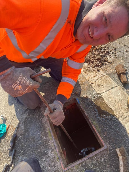 A Wessex Water engineer at work.