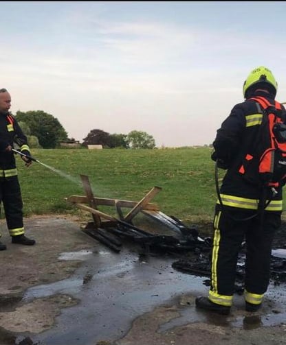 A Wellington fire crew put out a blaze in Milverton playing field.