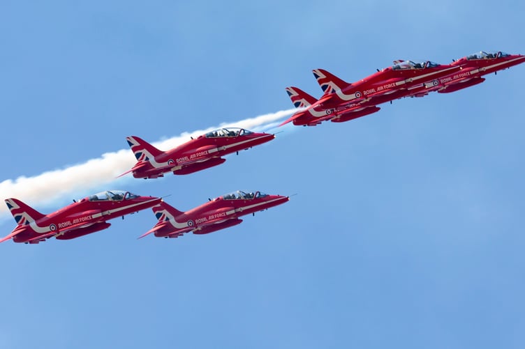 The RAF's Red Arrows aerobatics team.