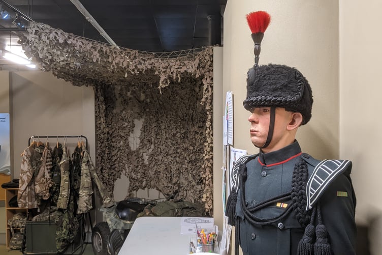 A scene from The Rifles Museum - Bugler and activity area.