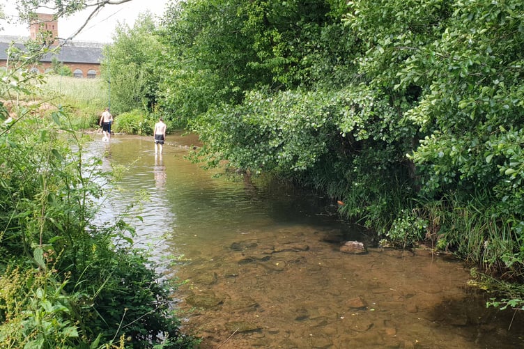 The river which flows alongside Fox's Field, Wellington.