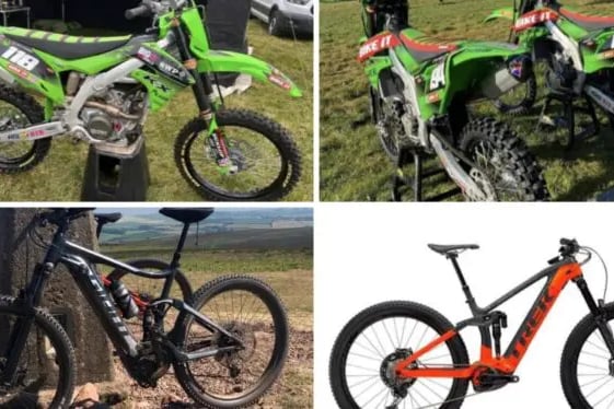Police have released pictures of the stolen bikes and appealed for any witnesses to come forward