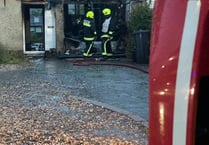 Tumble dryer sends garage up in flames
