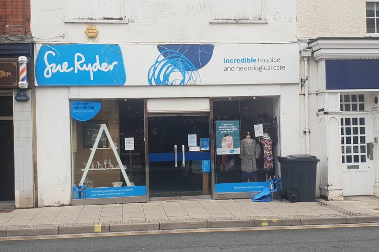 The Sue Ryder charity shop in town closed suddenly with a note blaming 'unforeseen circumstances'