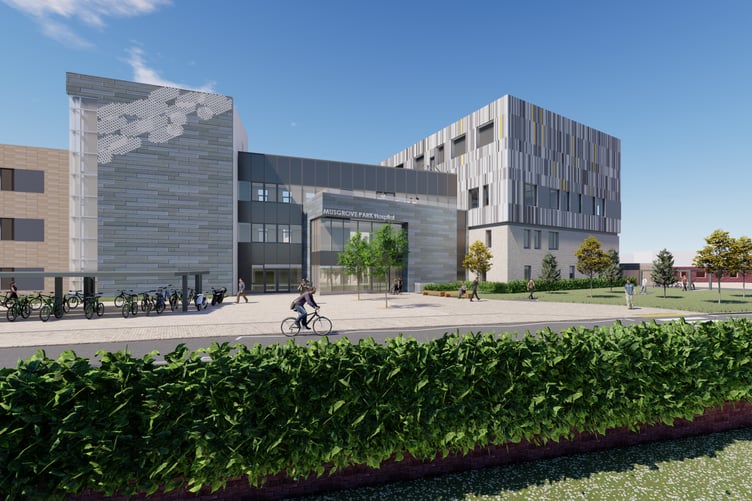A computer-generated image of how Musgrove Park Hospital's new surgical unit will look.