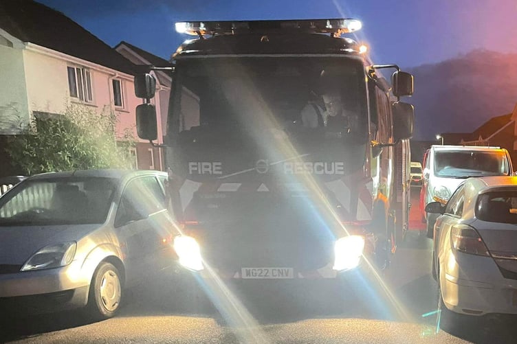 A Wellington fire crew was obstructed by double parked cars on Saturday