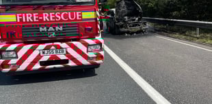 Vehicle destroyed in second M5 blaze