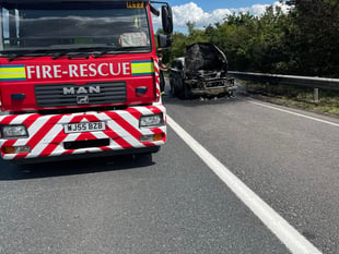 Vehicle destroyed in second M5 blaze