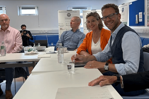 Health Minister Lord Markham during a visit to Musgrove Park Hospital with local MP Rebecca Pow.