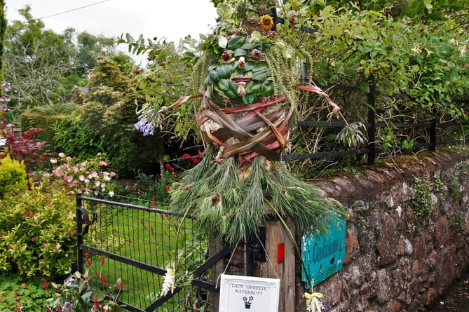 Scarecrow competition winner by Wendy Symes with 'Lady Ophelia Waterbutt'.