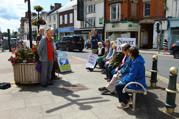 A peace vigil being held in Wellington for Hiroshima Day.