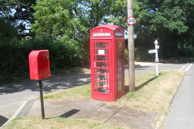 A repurposed telephone box on Ford Street near Wellington