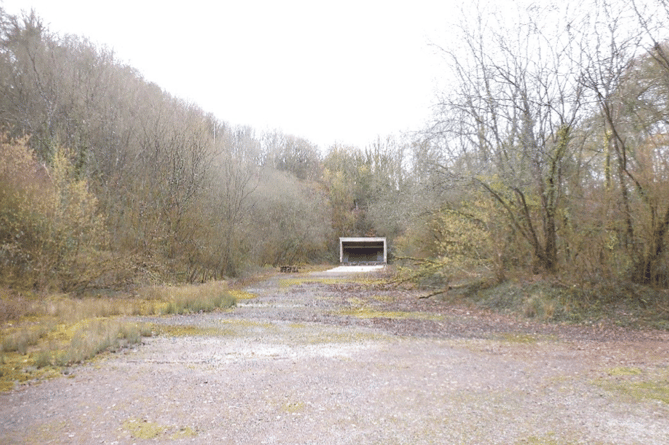 The police shooting range in Pondground Quarry, Holcombe Rogus.