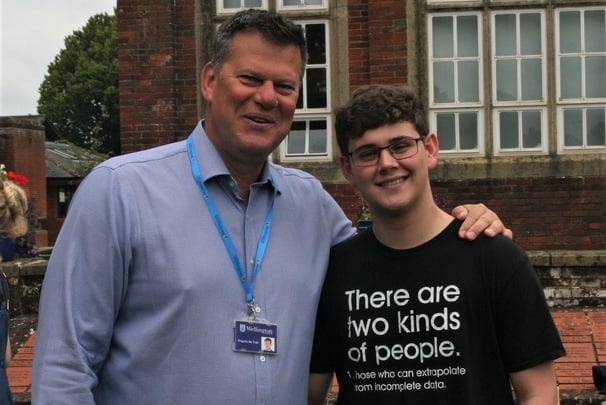 Headmaster Eugene du Toit looks chuffed after his students bagged a large number of As and A* grades.