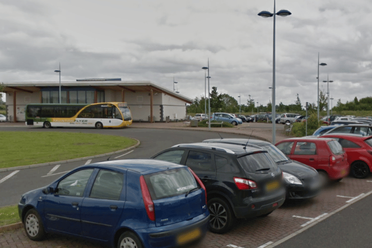 Silk Mills park and ride site, in Taunton, where arsonists destroyed seven Somerset Council vehicles.