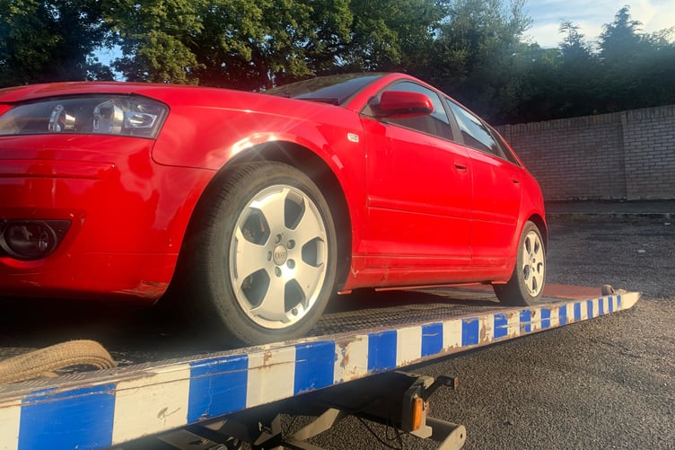 Police seized this Audi which was parked in Priory, Wellington, without tax.