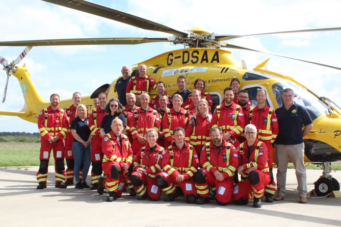 Some of the crew of the Dorset and Somerset Air Ambulance charity.