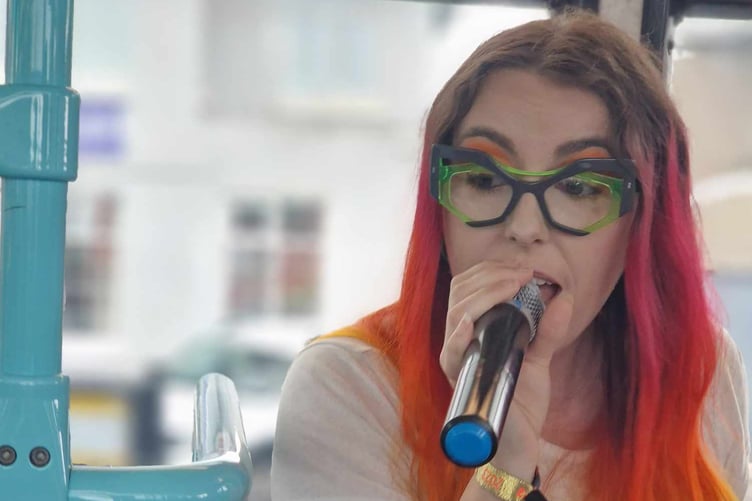 Kiera spent two days performing at the festival from the Cornwall Pride bus