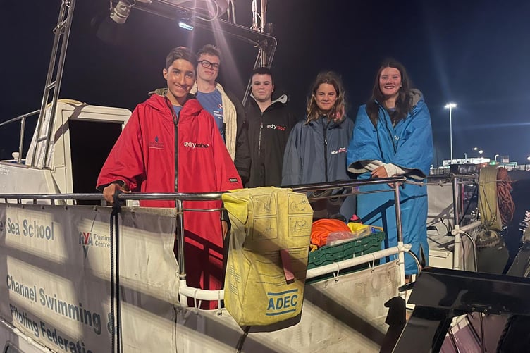 A teenage team of keen swimmers crossed the Channel in quick time to raise money for Wivey pool