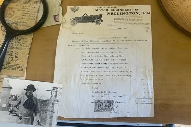A number of original documents reveal the storied history behind the aged car 