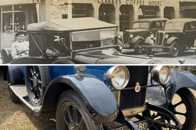 Ms Gill's made in Britain Sunbeam car seen pictured a hundred years apart