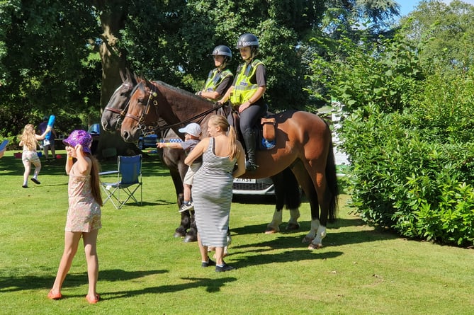 Mounted officers proved popular with the public at Wellington park