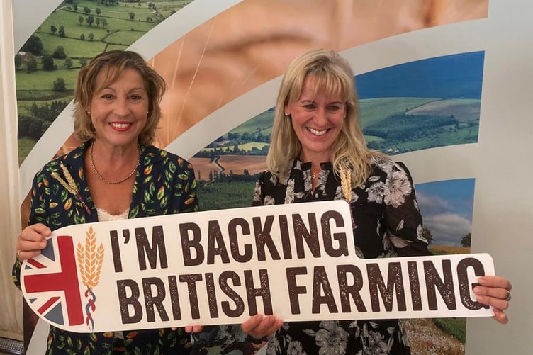 MP Rebecca Pow with NFU president Minette Batters.