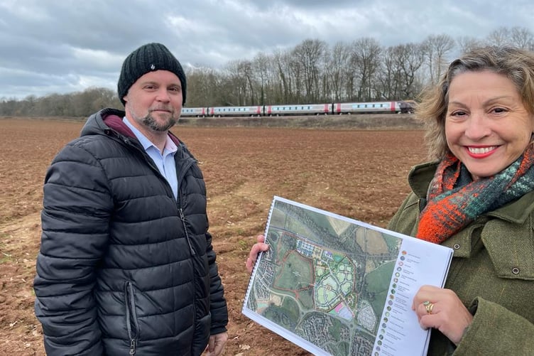 MP Rebecca Pow on the site where a new railway station will be built for Wellington.