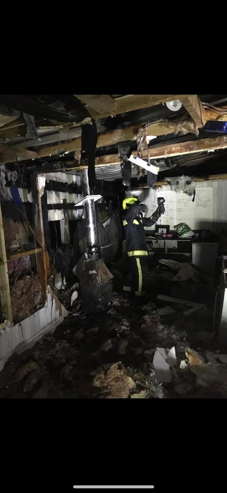 Local fire fighters tackled an outbuilding blaze