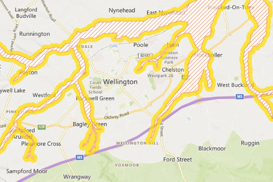 A flood alert has been issued for the Tone after the river was swollen by torrential rain