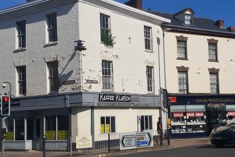 A buddleia bush is again growing from a town centre property