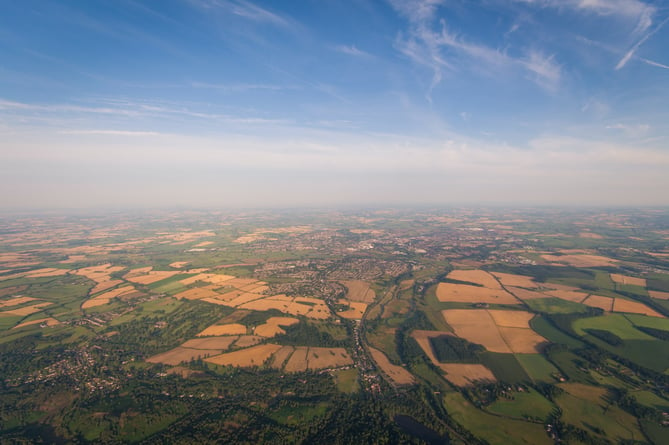 aerial countryside view