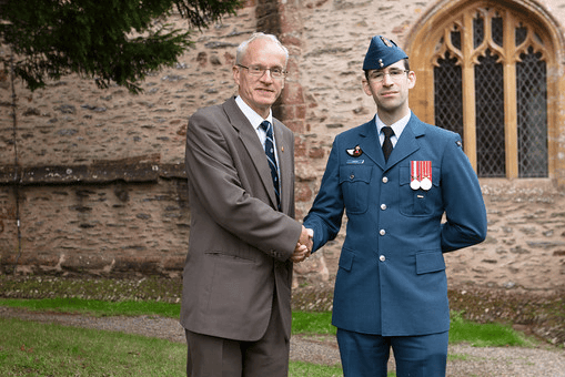 Wellington military historian Chris Penney (left) with RCAF Major David Hardy.