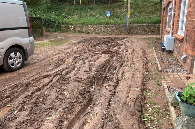 Sunday's heavy rain caused a mudslide from a nearby playing field 