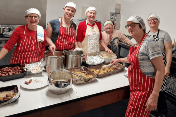 Some of the volunteers who prepare meals for Wellington's warm place.