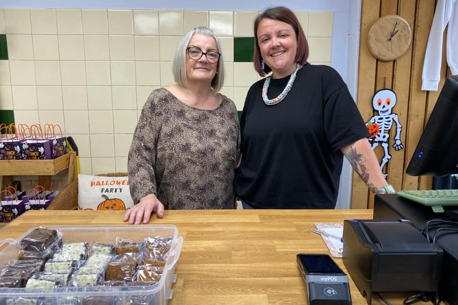 Maxine Peak (left) and Charlotte Beatty (right) reopened the Nook and Cranny at a prime town centre spot