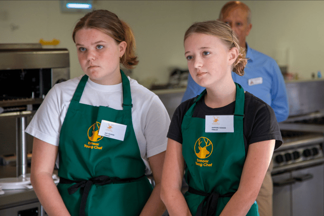 West Somerset youngsters Amy Wickens (left) and Sapphire Haddon were finalists in this year's Exmoor Young Chef of the Year.