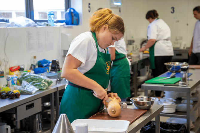 Amy Wickens at work in the finals of the Exmoor young Chef of the Year competition.