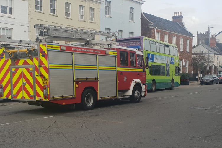 A Wellington fire engine on its way to an incident.