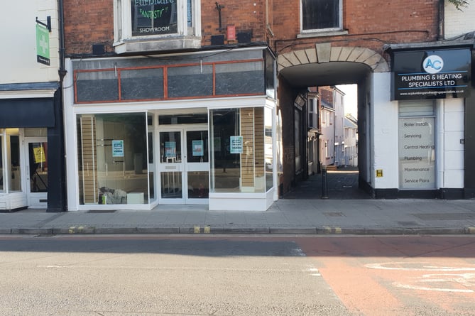 An early shot of the Ferne Animal Sanctuary charity shop taking shape next to Cornhill in Wellington town centre.
