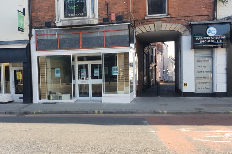 An early shot of the Ferne Animal Sanctuary charity shop taking shape next to Cornhill in Wellington town centre.
