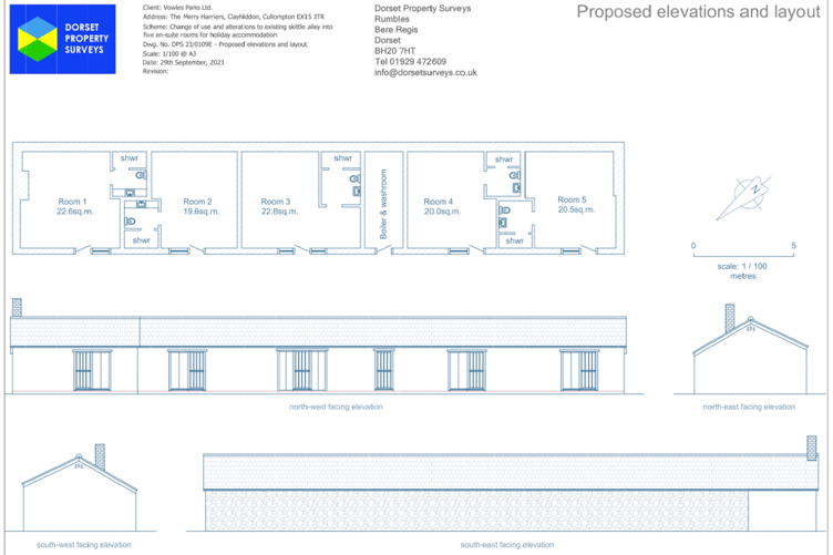 Drawings by Devon property Services of the proposed layout