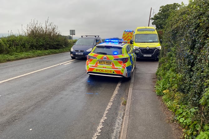 Police and Ambulance attended an address on the A38 near Wellington on Wednesday morning. 