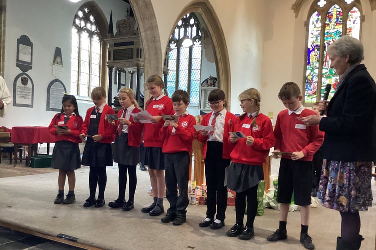 Eight pupil chaplains attend a special service in St John's Church,Wellington.