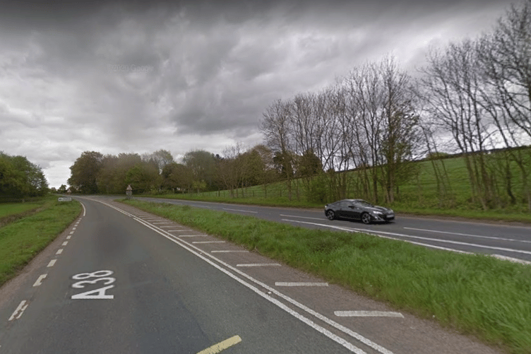 The top of White Ball Hill, near Wellington, where drivers start to speed up as the head downhill on the A38.