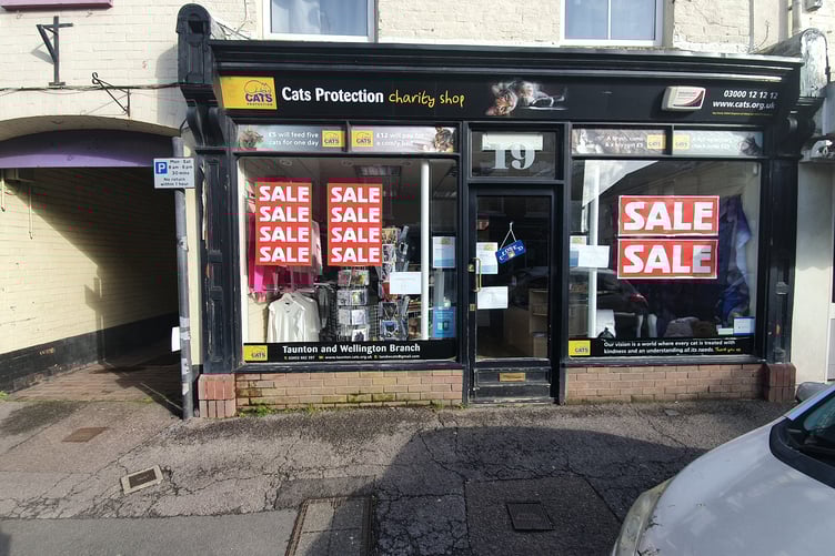 The town centre charity shop closed after its lease expired