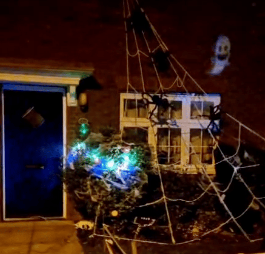 Last year's display saw creepy cob webs and ghastly ghosts take over the front garden