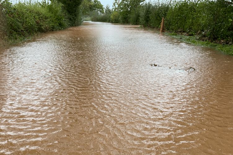 Flooding has closed the Wellington to Nynehead road on Thursday.