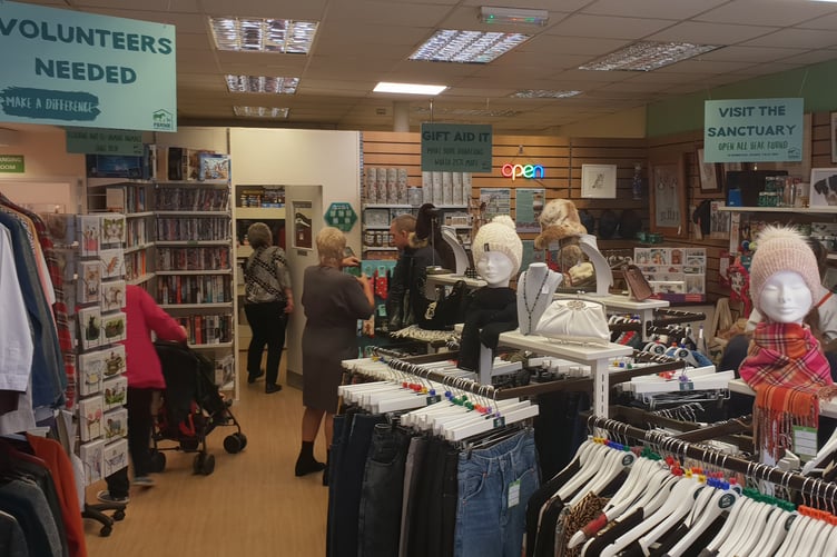 Inside Ferne Animal Sanctuary's Wellington store.